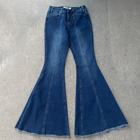 Rock & Roll Denim Denim - Rock And Roll Denim High Rise Bell Bottom Flared Medium Wash Women's Jeans 27x36